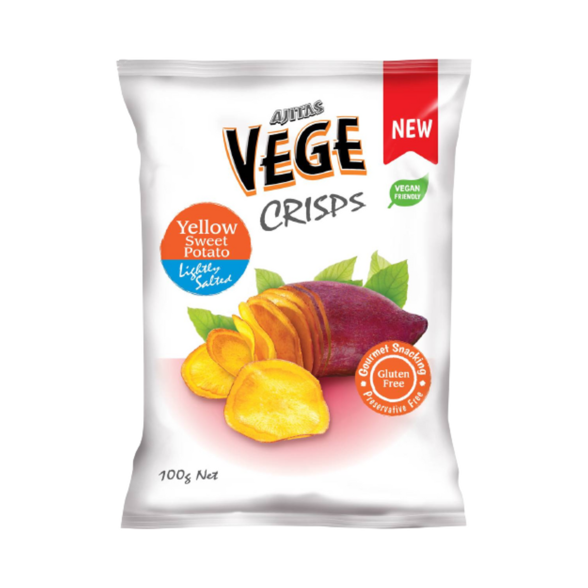 Vege Chips Vege Deli Crisps Yellow Sweet Potato 100g Rita's Farm