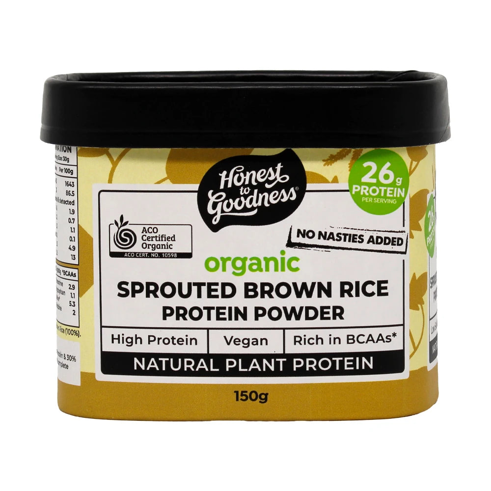 High Protein Brown Rice Honest to Goodness - Organic Sprouted Brown Rice Protein Powder 150g ...