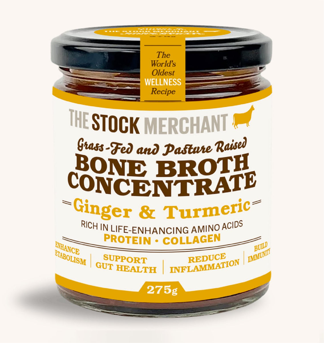 The Stock Merchant - Bone Broth Concentrate Beef Ginger & Turmeric 275 ...